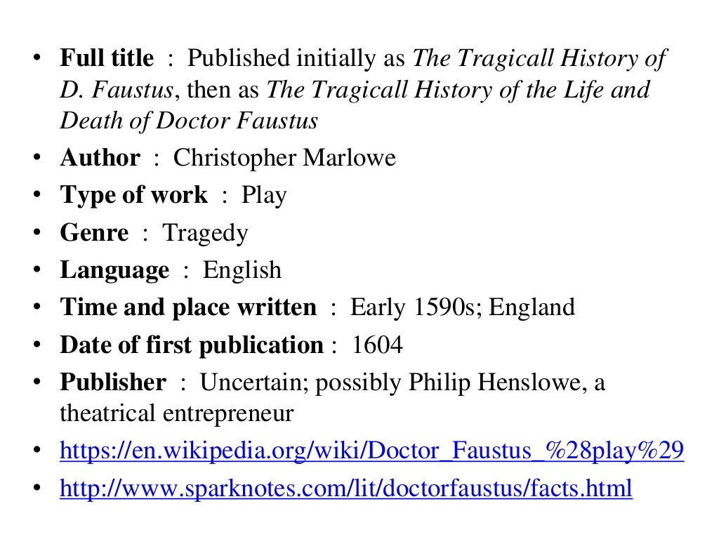 Dr faustus character,symbol,setting,plot