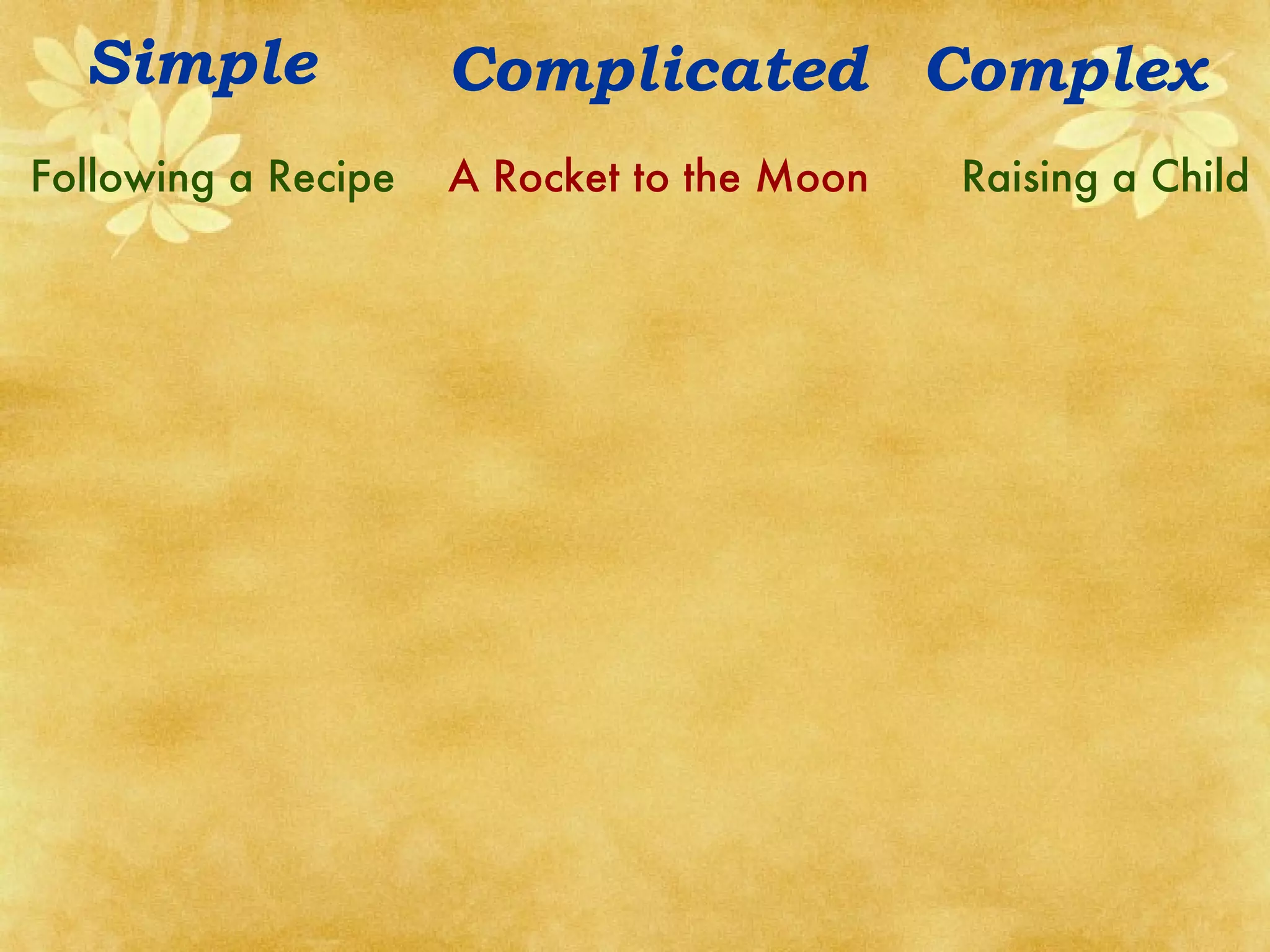 Following a Recipe  A Rocket to the Moon   Raising a Child Complicated Complex Simple 
