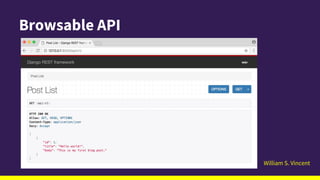 William S. Vincent
Browsable API
 