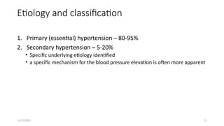 Chronic High Blood Pressure and Cardiovascular Risk (Hypertension) | PPTX