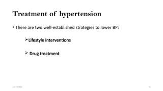 Chronic High Blood Pressure and Cardiovascular Risk (Hypertension) | PPTX