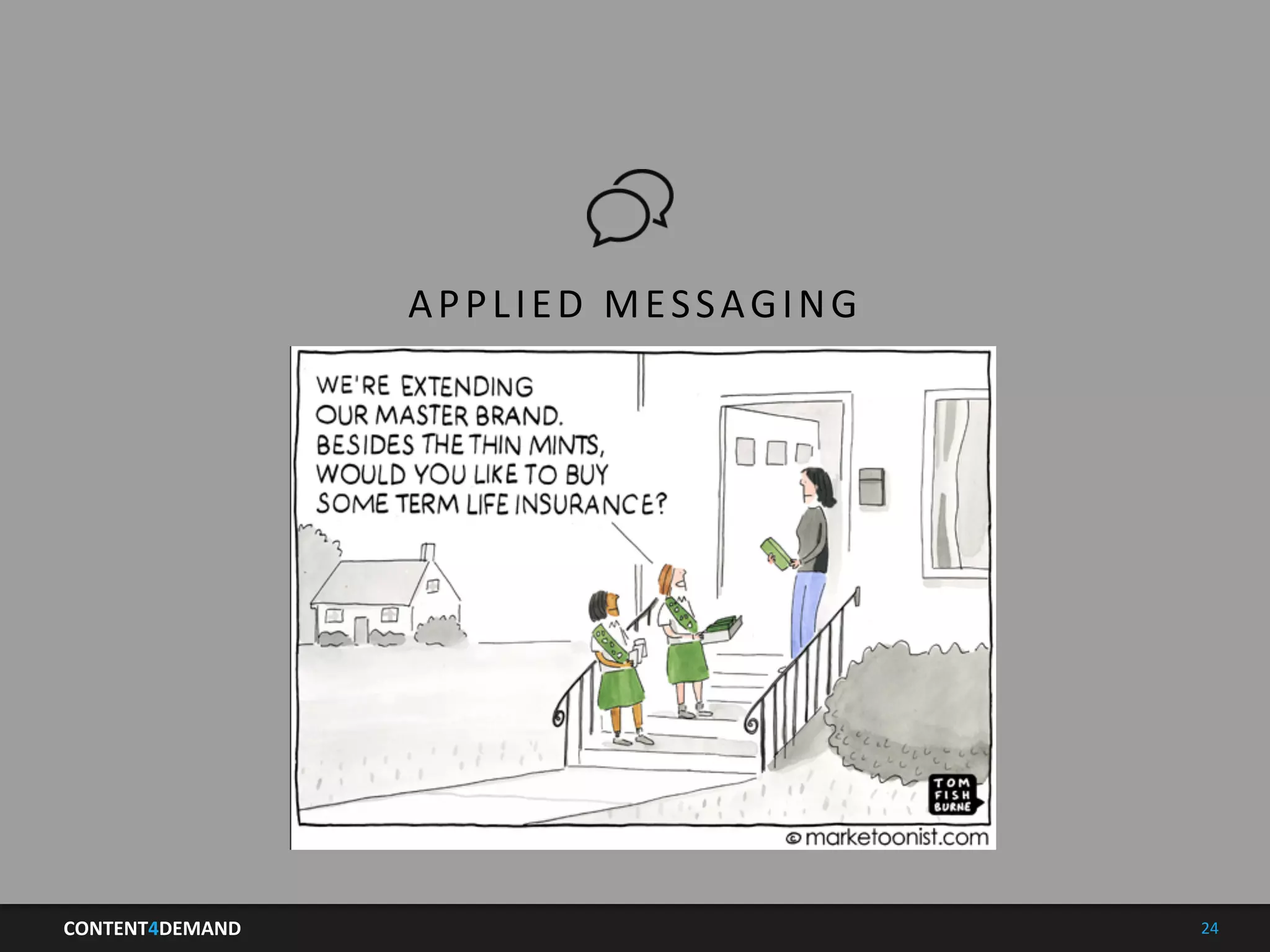 CONTENT4DEMAND	
   24	
  
Agenda	
  
APPLIED	
  MESSAGING	
  
 