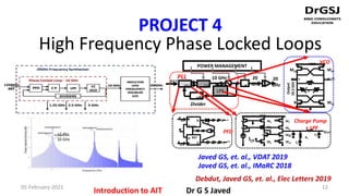 PROJECT 4
High Frequency Phase Locked Loops
Debdut, Javed GS, et. al., Elec Letters 2019
Javed GS, et. al., IMaRC 2018
Jav...