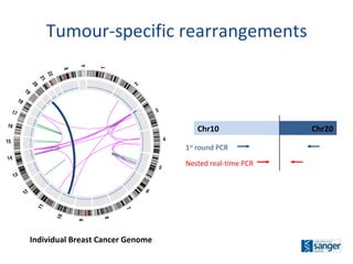 Tumour-specific rearrangements Individual Breast Cancer Genome 1 st  round PCR Nested real-time PCR Chr20 Chr10 
