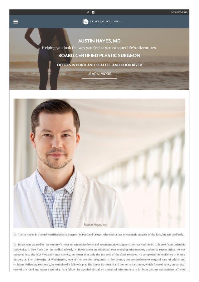 Austin Hayes MD Plastic Surgeon Portland Oregon