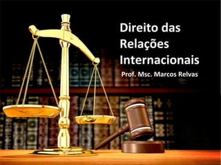 Direito das
Relações
Internacionais
Prof. Msc. Marcos Relvas

 