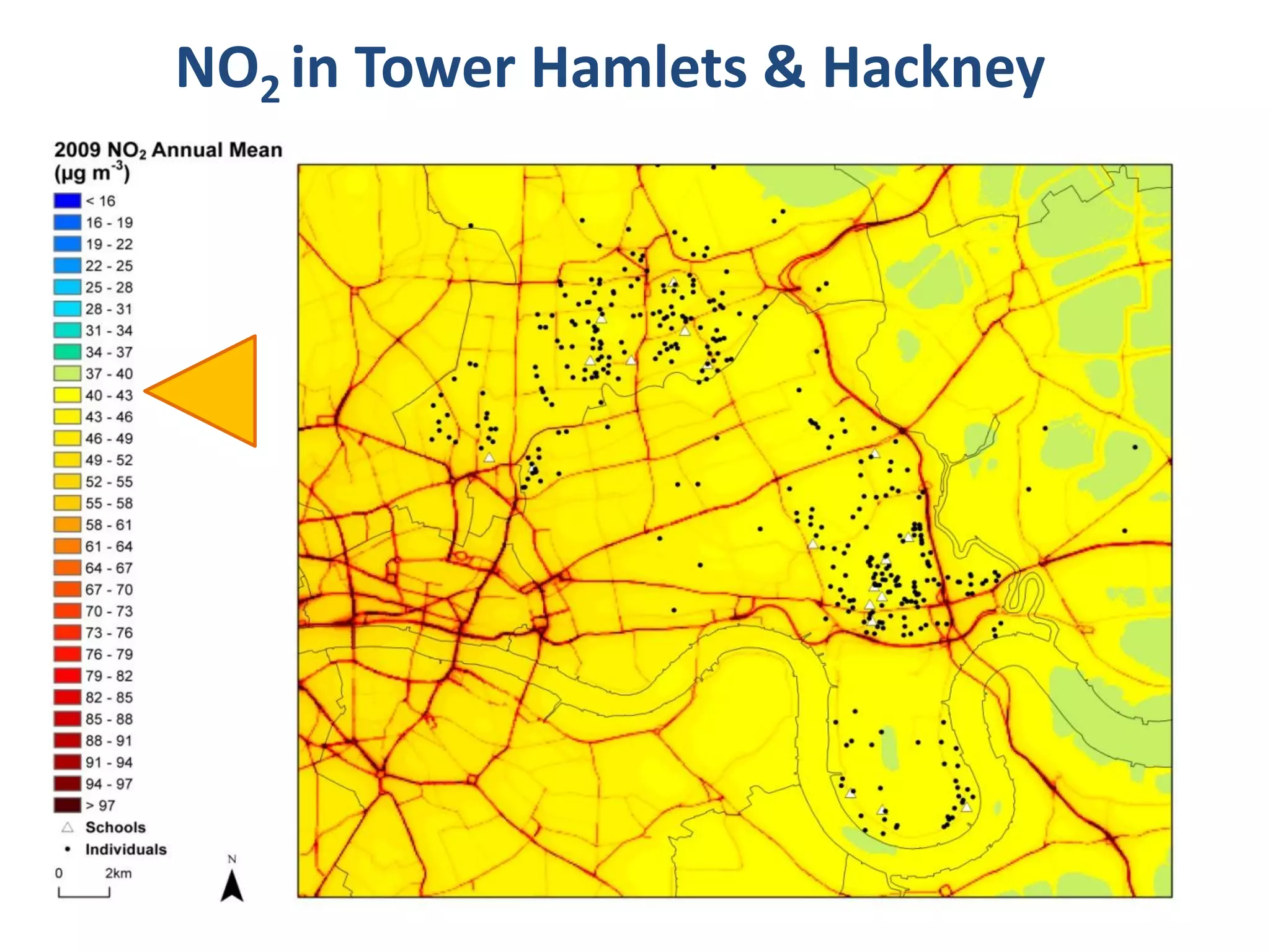 NO2 in Tower Hamlets & Hackney
 