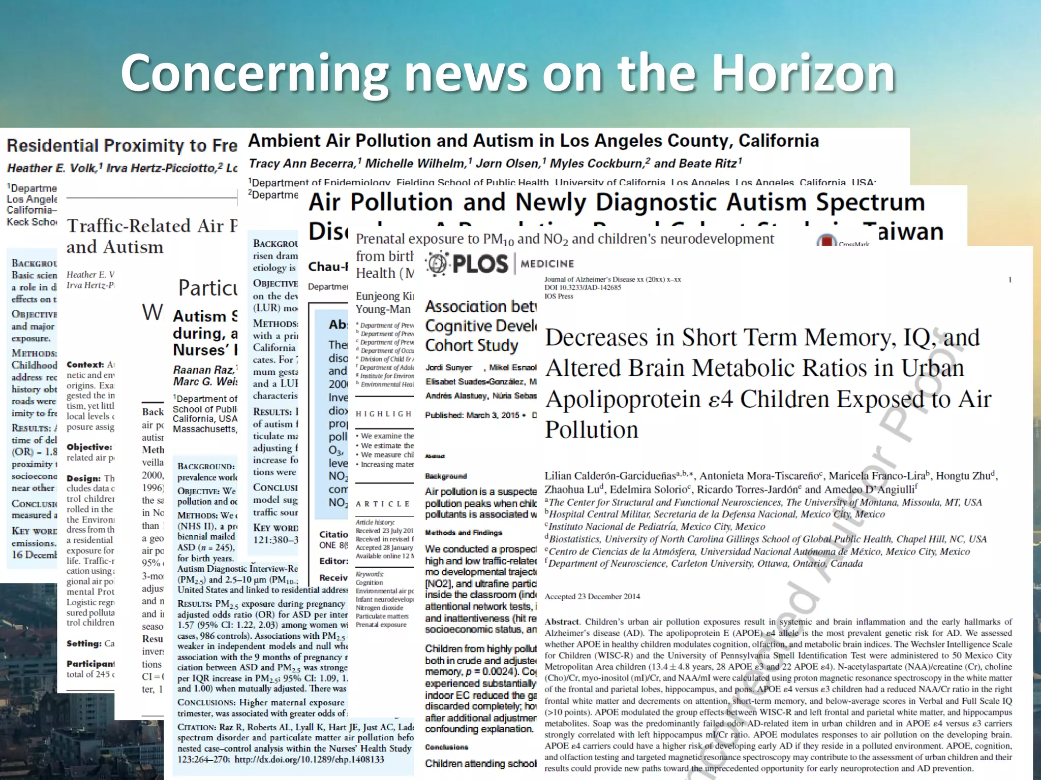 Concerning news on the Horizon
 