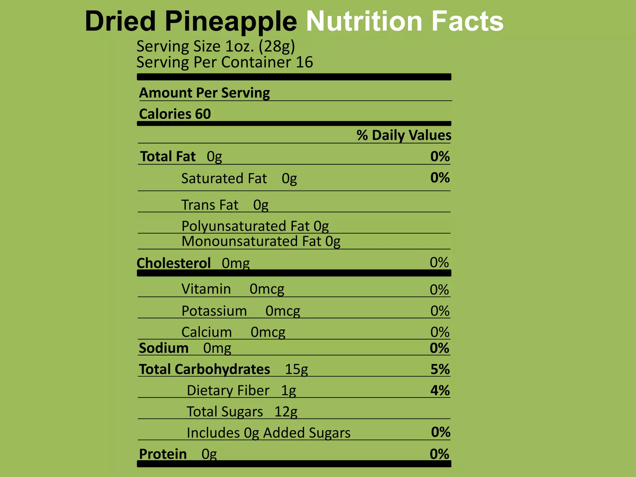 Dried pineapple nutrition facts PPT