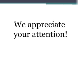 We appreciate
your attention!
 