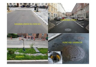 PERMEABEL ASFALT
MAGASIN UNDER OG OVER VEJ
REGNBED
PUNKTVISE LØSNINGER
 