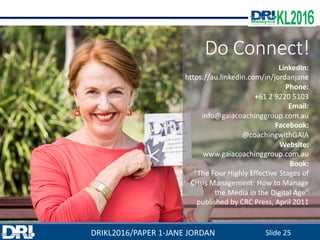 DRIKL2016 - Crisis Management in the Digital Age | PDF