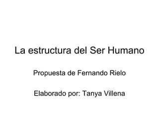 La estructura del Ser Humano

    Propuesta de Fernando Rielo

    Elaborado por: Tanya Villena
 