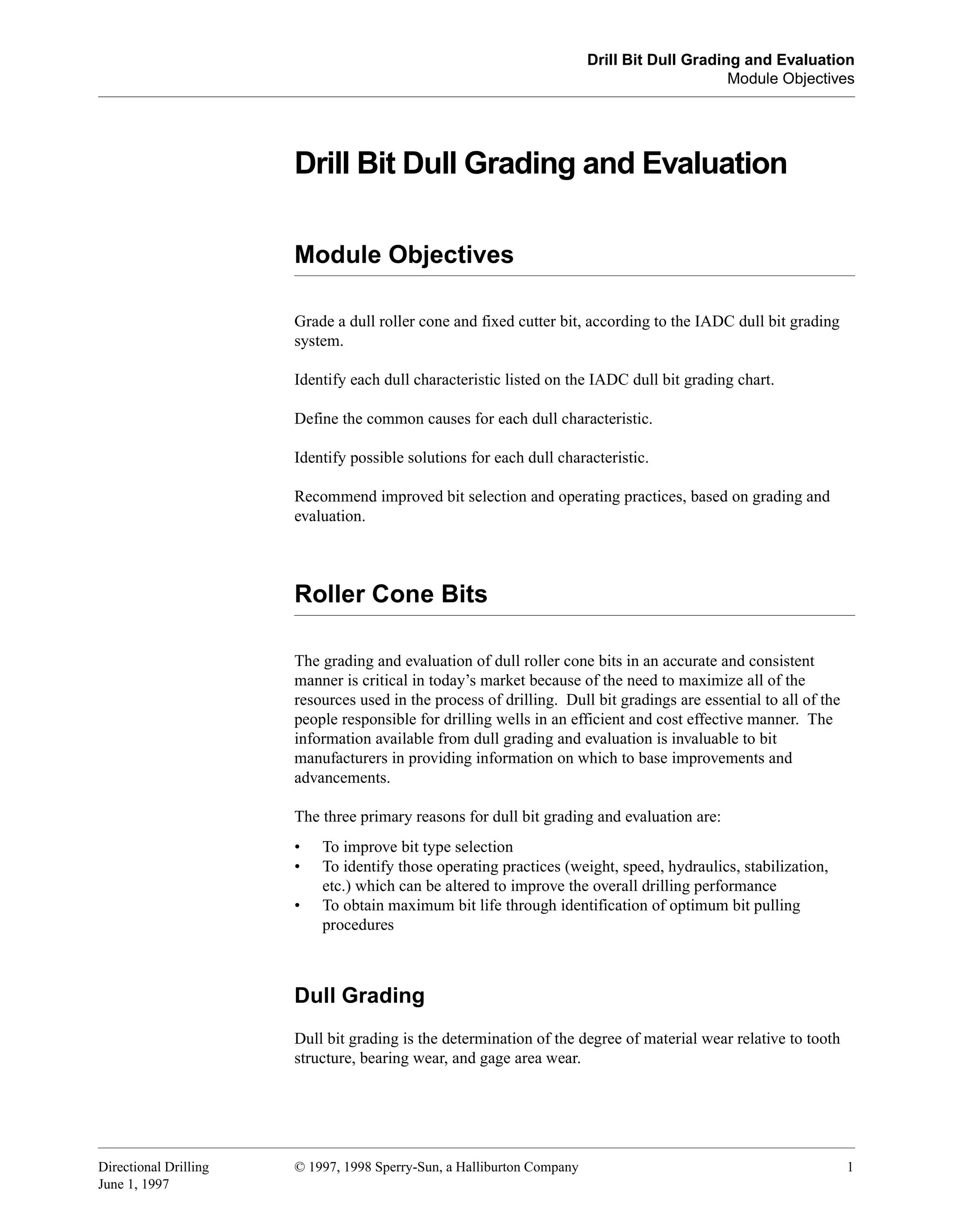 Drill bit grading & evaluation | PDF