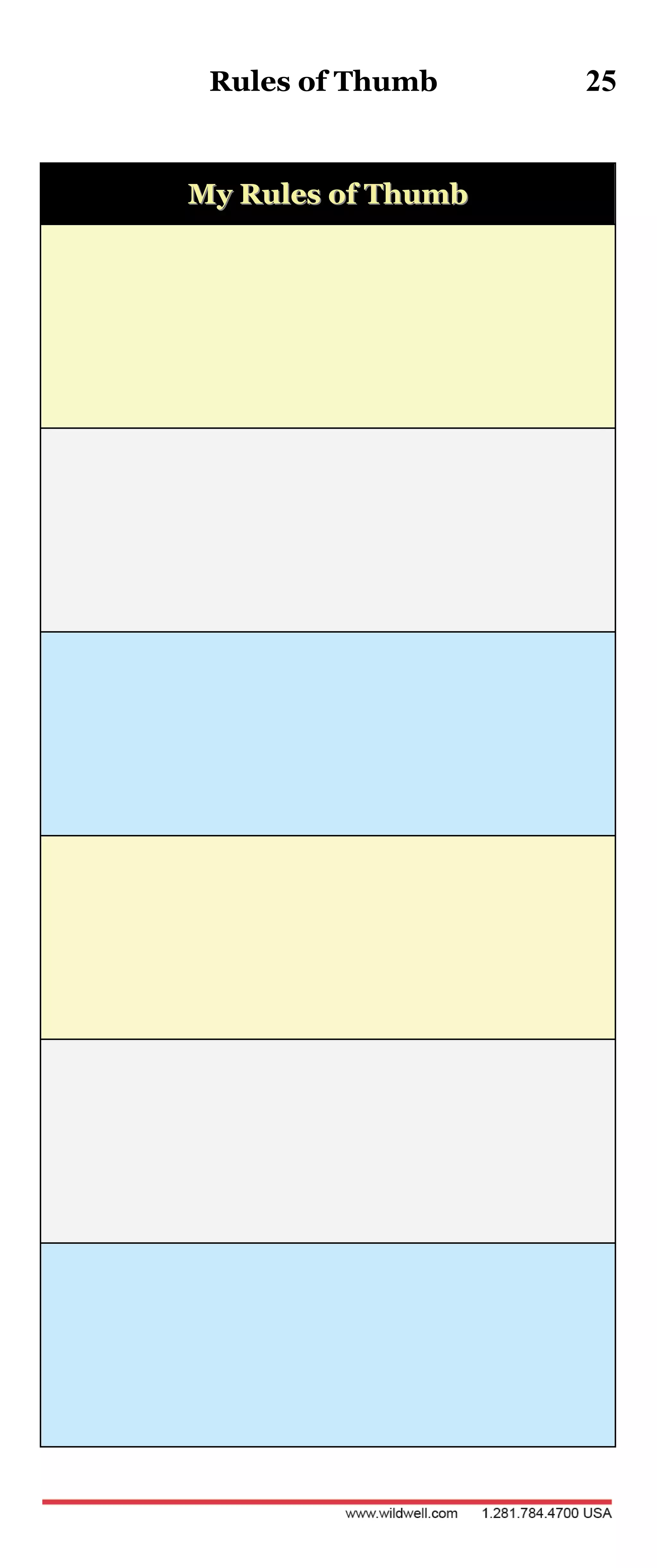 Rules of Thumb 25
MMyy RRuulleess ooff TThhuummbb
 