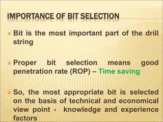 Drilling Bits Lec.pptx Drilling engineering | PPTX