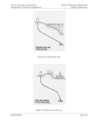 Curtin University of Technology
Department of Petroleum Engineering
Master of Petroleum Engineering
Drilling Engineering
Figure 9.1: Directional wells
Figure 9.2: Directional wells con.
CHAPTER 9 Page 192
 
