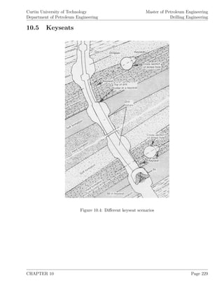 Curtin University of Technology
Department of Petroleum Engineering
Master of Petroleum Engineering
Drilling Engineering
10.5 Keyseats
Figure 10.4: Diﬀerent keyseat scenarios
CHAPTER 10 Page 229
 