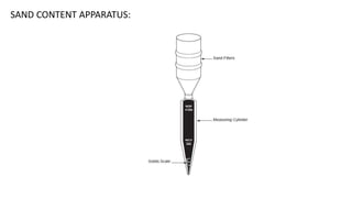 SAND CONTENT APPARATUS:
 