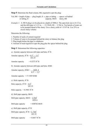Bbl Example Drilling FORMULAS commonly used in oil and gas | PDF