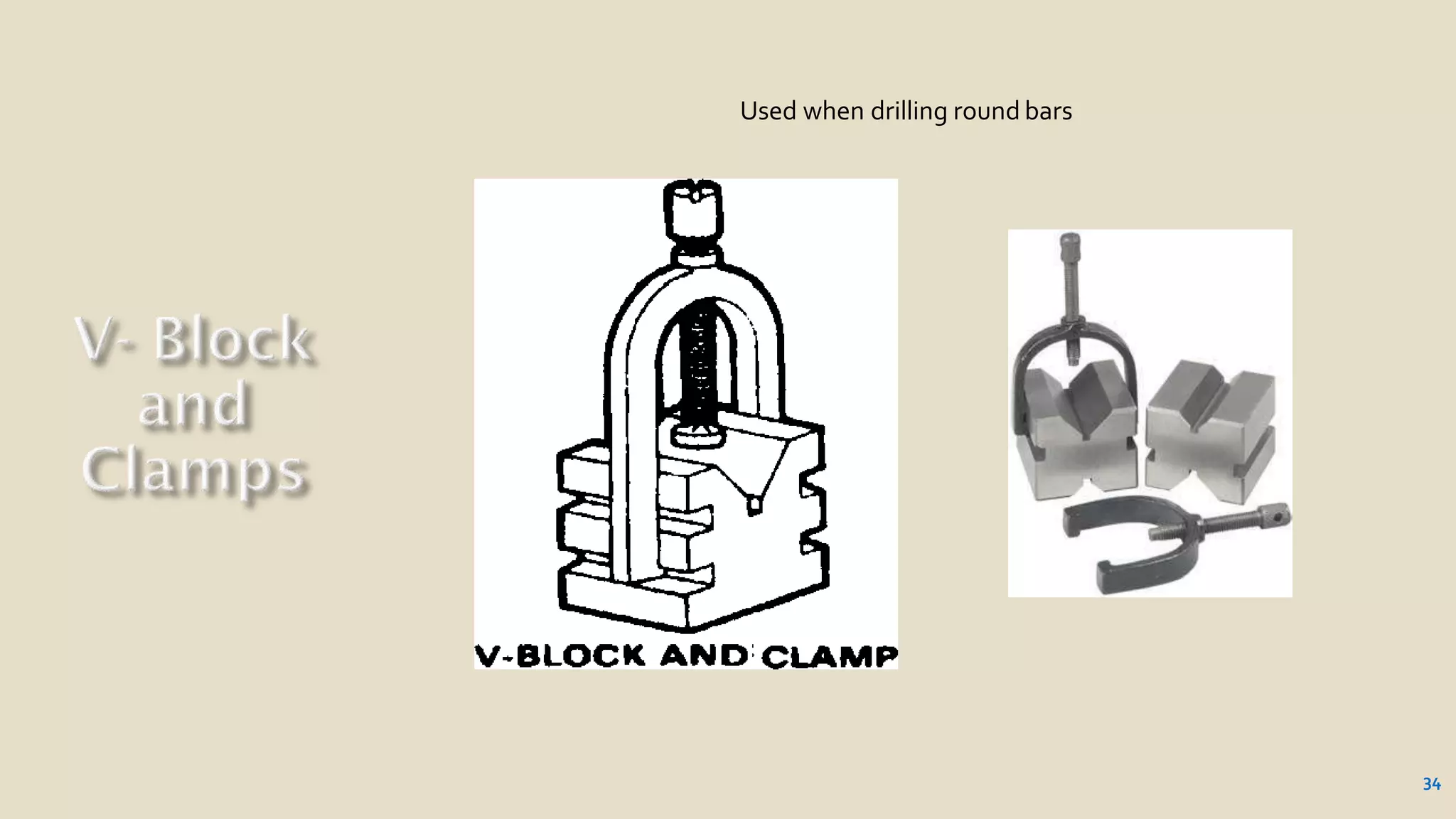 Used when drilling round bars
34
 