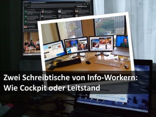 ...




Zwei Schreibtische von Info-Workern:
Wie Cockpit oder Leitstand

                                       7
 