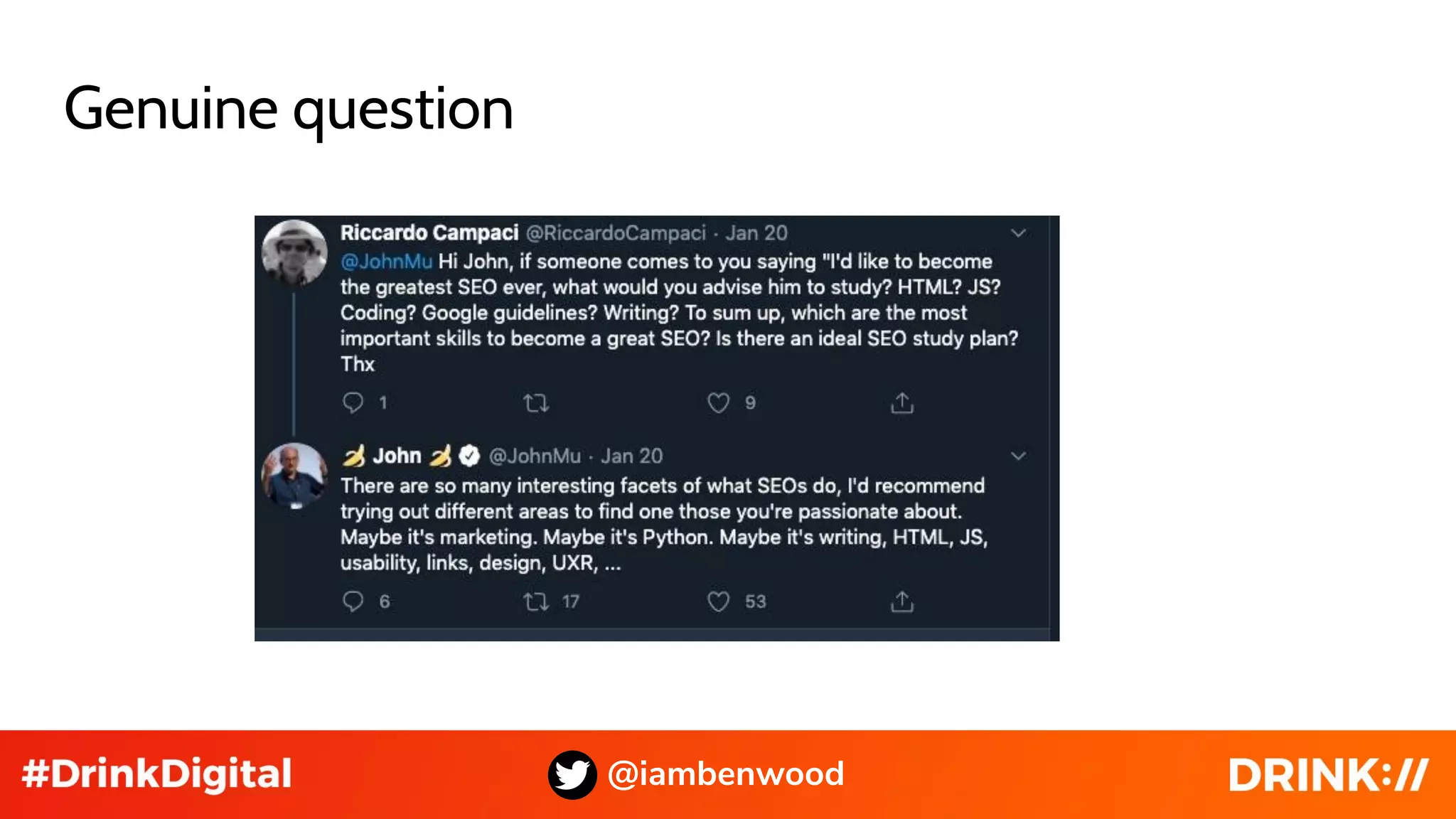 Genuine question
@iambenwood
 