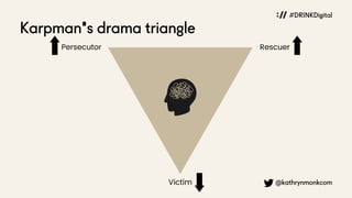 @kathrynmonkcom
Persecutor Rescuer
Victim
Karpman's drama triangle
#DRINKDigital
 