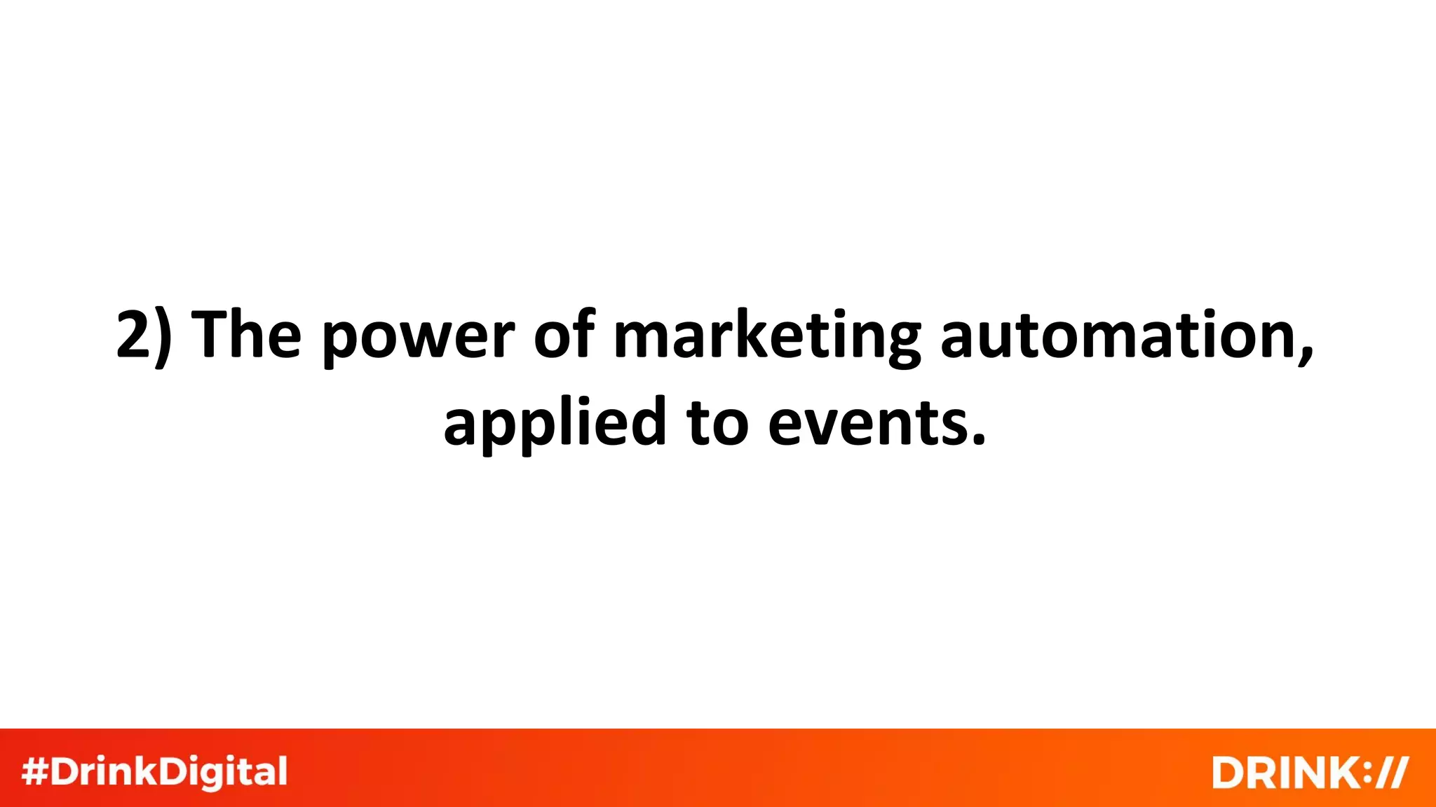 2) The power of marketing automation,
applied to events.
 