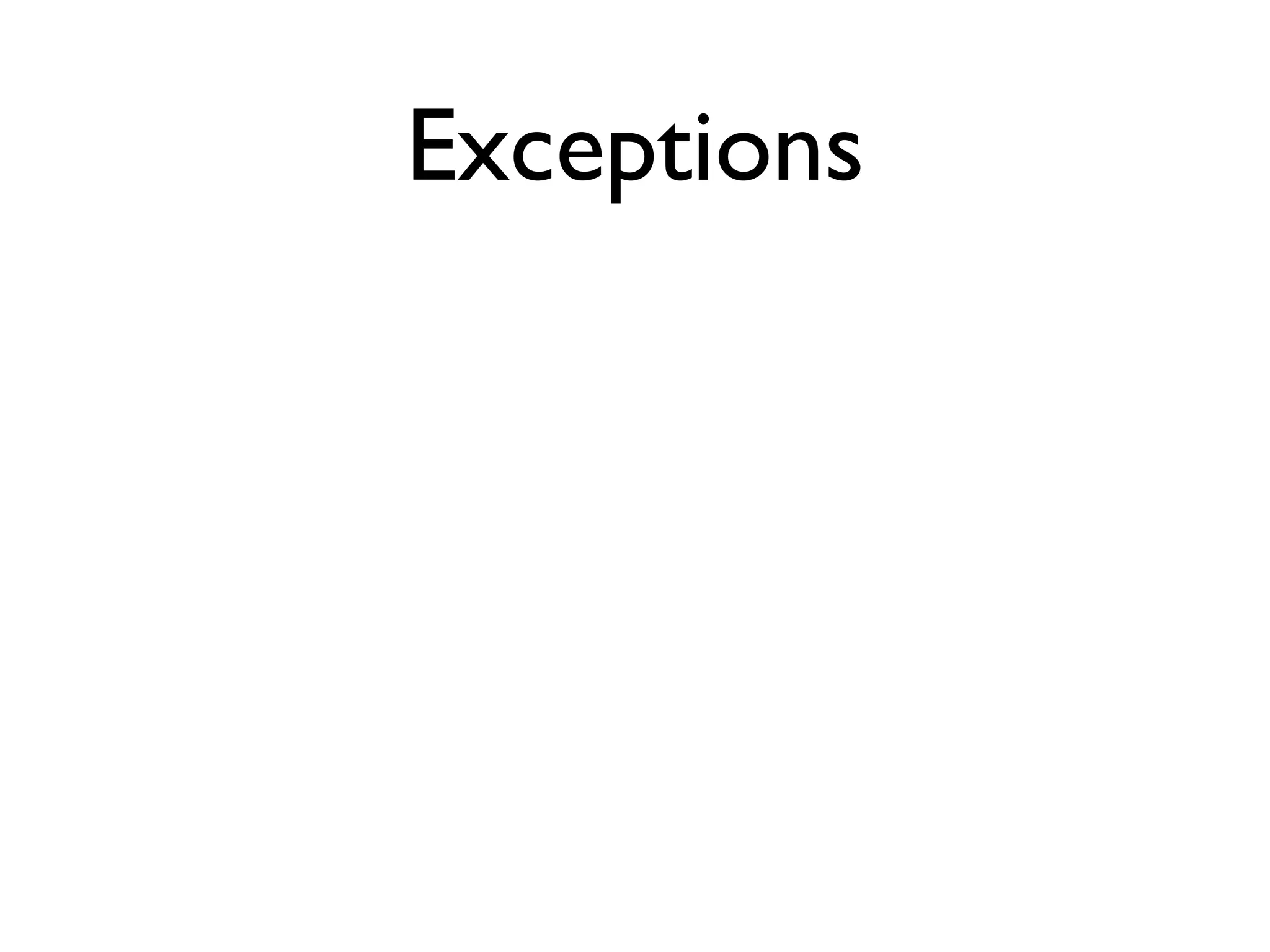 Exceptions 
