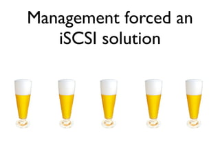 Management forced an
   iSCSI solution
 