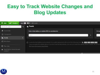 Easy to Track Website Changes and
Blog Updates
35
 