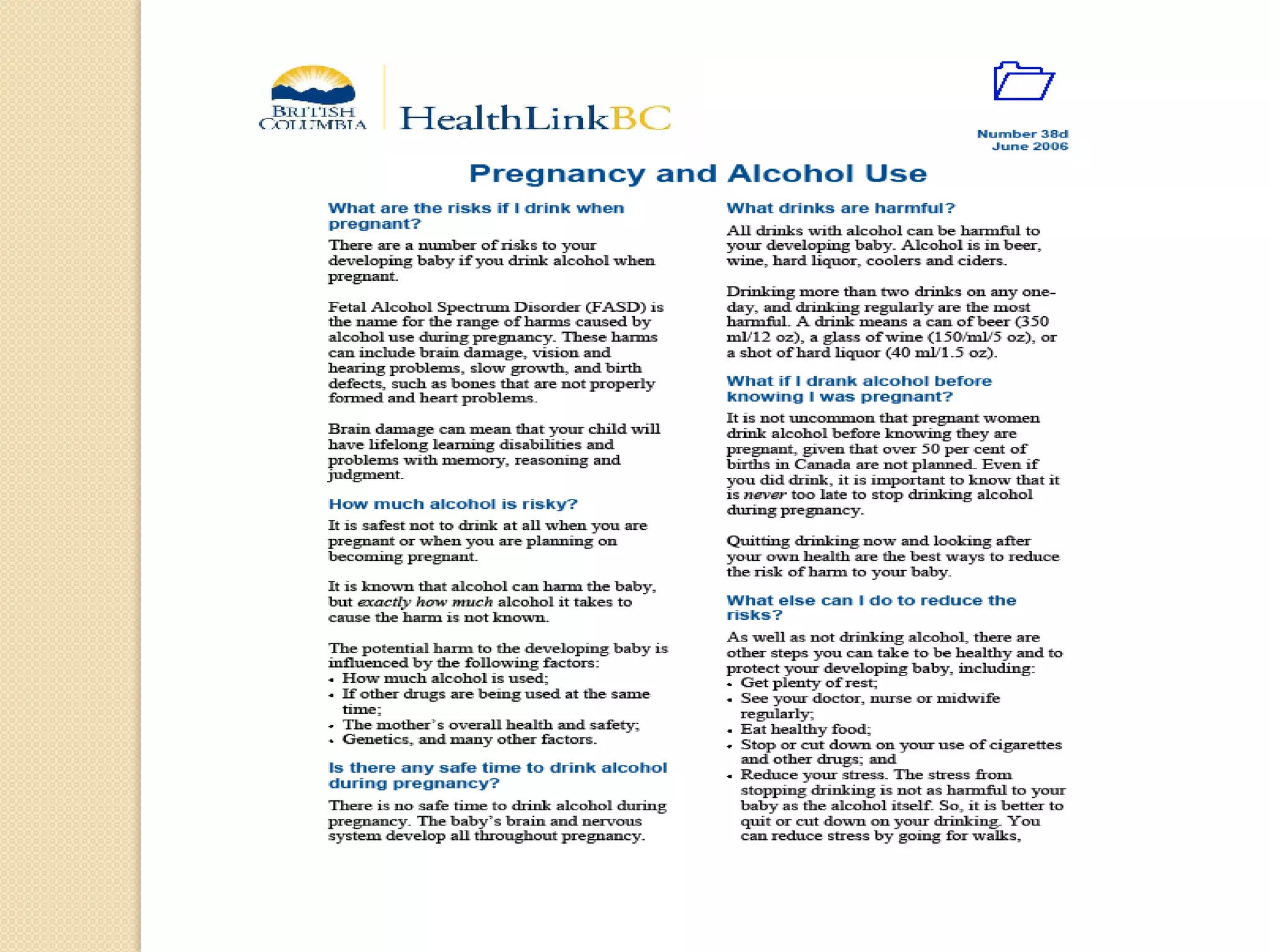 View of Drinking during pregnancy kent 2011 | PPTX