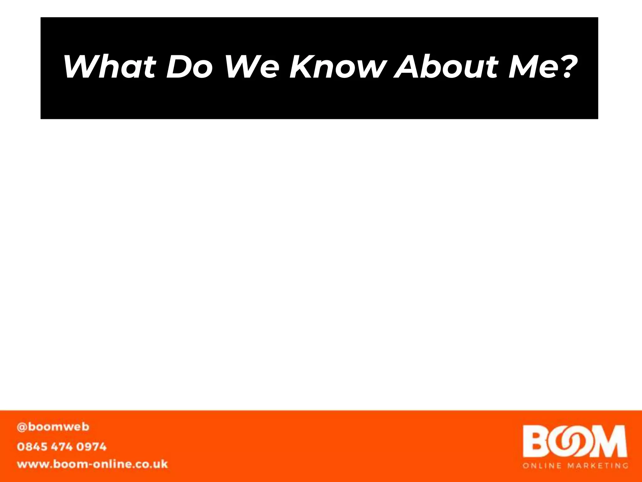 What Do We Know About Me?
 