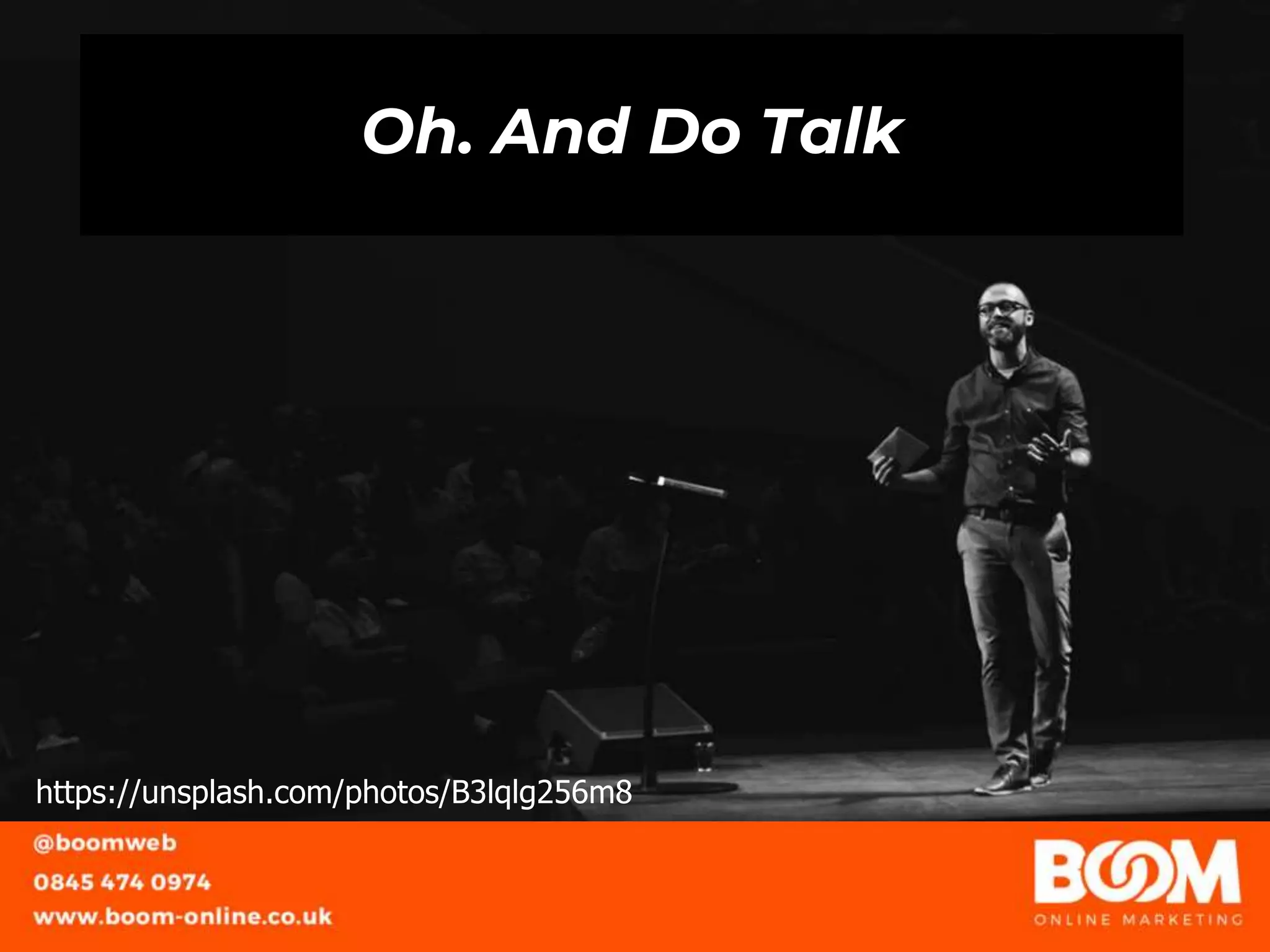 Oh. And Do Talk
https://unsplash.com/photos/B3lqlg256m8
 