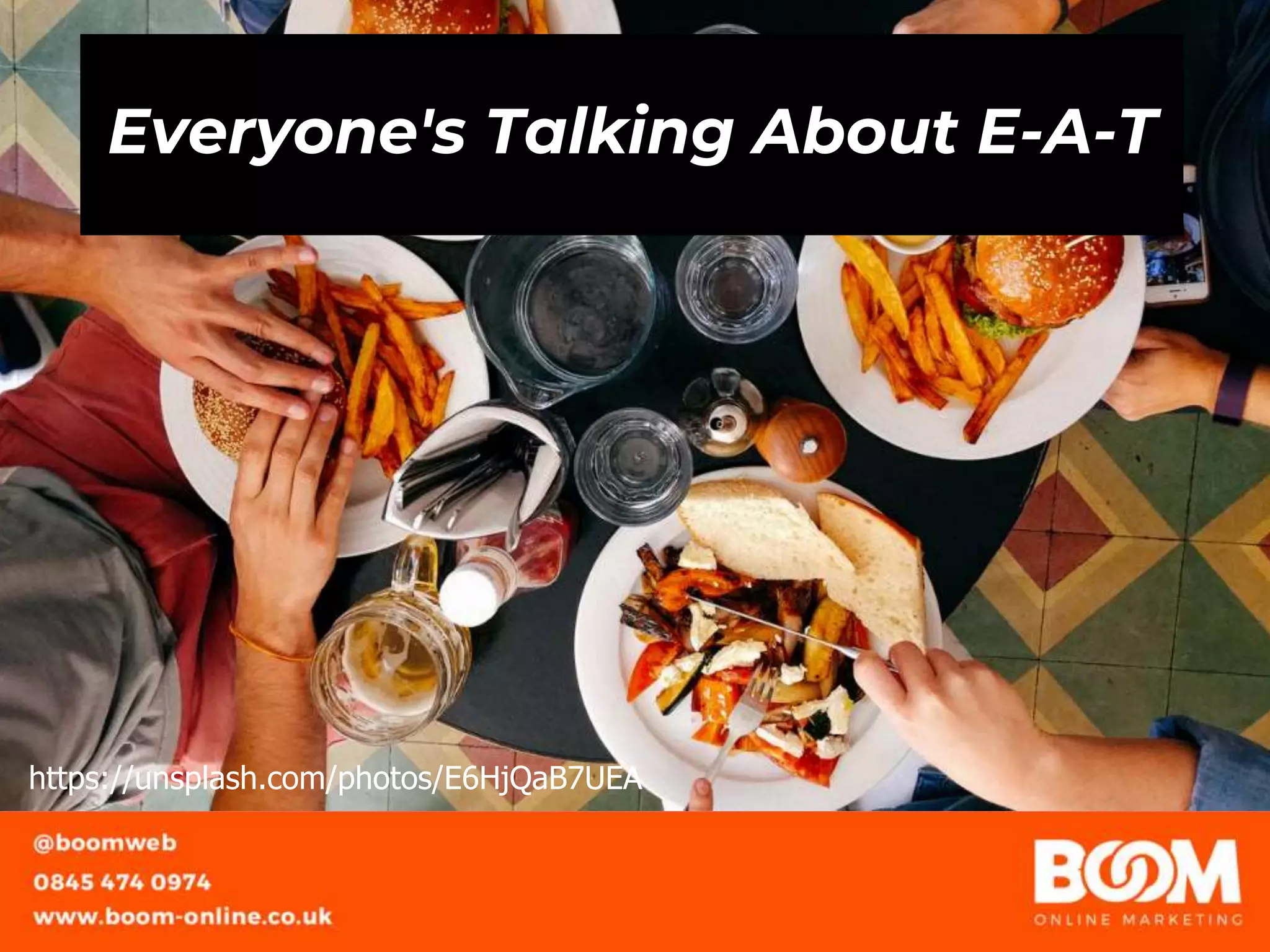 Everyone's Talking About E-A-T
https://unsplash.com/photos/E6HjQaB7UEA
 