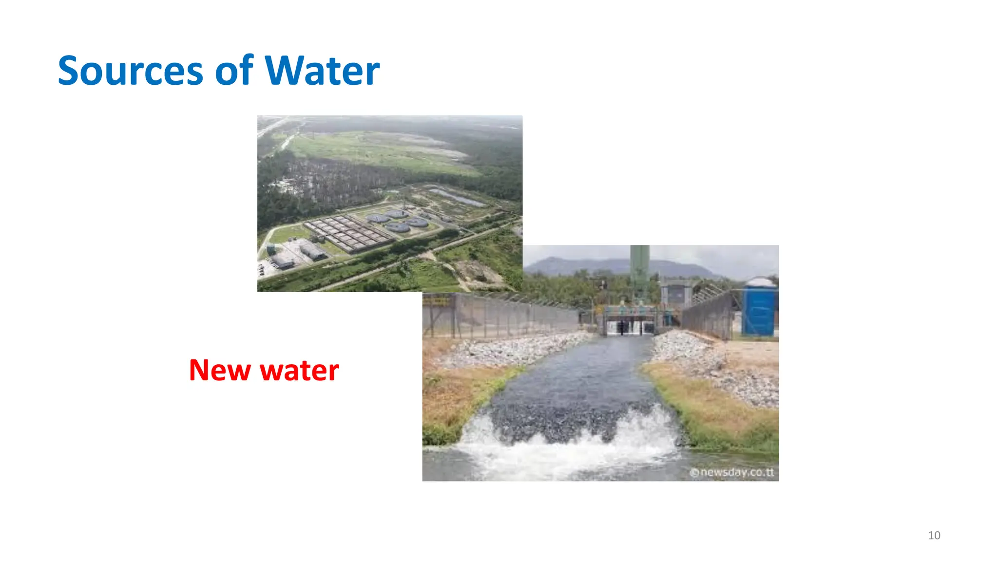 Sources of Water
New water
10
 