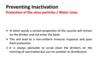 Factors Affecting
Outcome of Water Vaccination
 