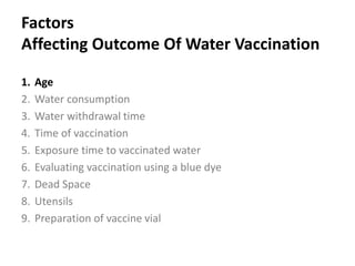 2- Water Consumption
Water consumption is influenced by:
1. Breed
2. Type of feed
3. Ambient temperature
4. Length of water withdrawal time
5. Lighting program
6. Type of drinker system
 