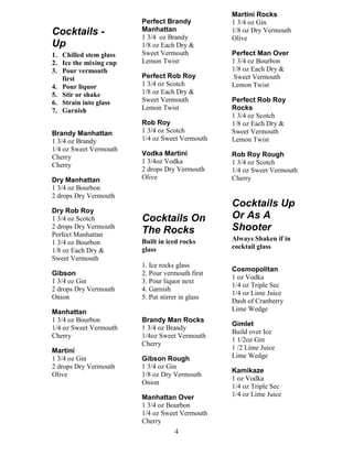 Standard Cocktail Recipes.pdf Drink recipes | PDF