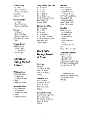 Standard Cocktail Recipes.pdf Drink recipes | PDF