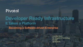 Developer Ready Infrastructure
It Takes a Platform
Becoming a Software-driven Enterprise
Cornelia Davis
Sr. Director of Te...