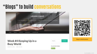 “Blogs” to build conversations
(C) Learning Rebels, LLC 2021
 