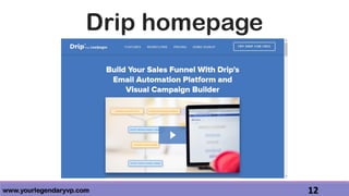 www.yourlegendaryvp.com 12
Drip homepage
 