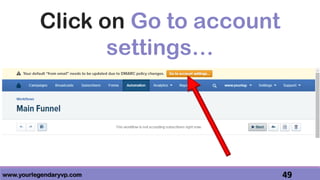 www.yourlegendaryvp.com 49
Click on Go to account
settings…
 