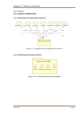 Chapitre 4 : Phase de construction
2016-2017 Page 52
4.3 Analyse
4.3.1 Analyse architecturale
4.3.1.1 Identification des paquetages de priorité 3
Figure 4. 9 – Identification des paquetages de priorité 3
4.3.1.2 Identification des classes d’analyse
Figure 4. 10 – Identification des classes d’analyse
 