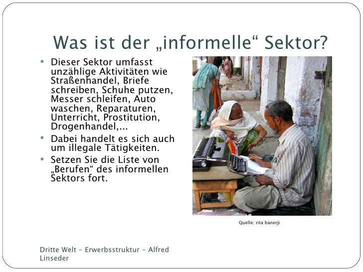 Dritte Welt Erwerbsstruktur