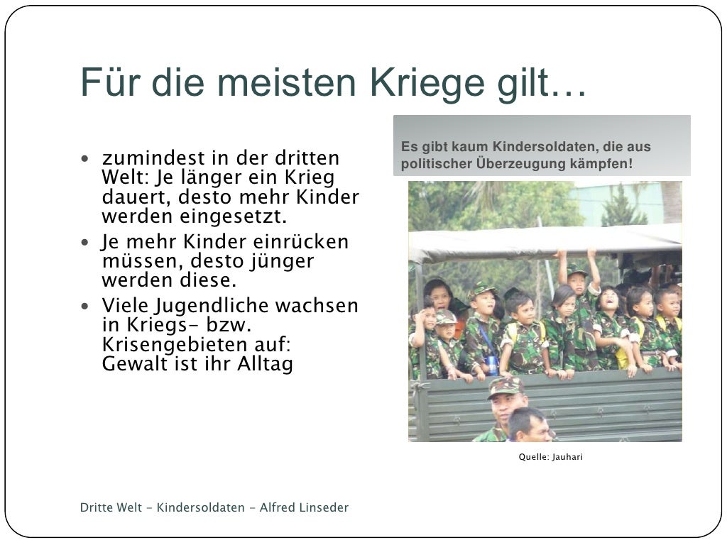 Dritte Welt Kindersoldaten