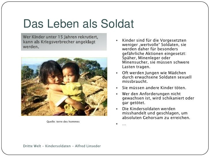 Dritte Welt Kindersoldaten