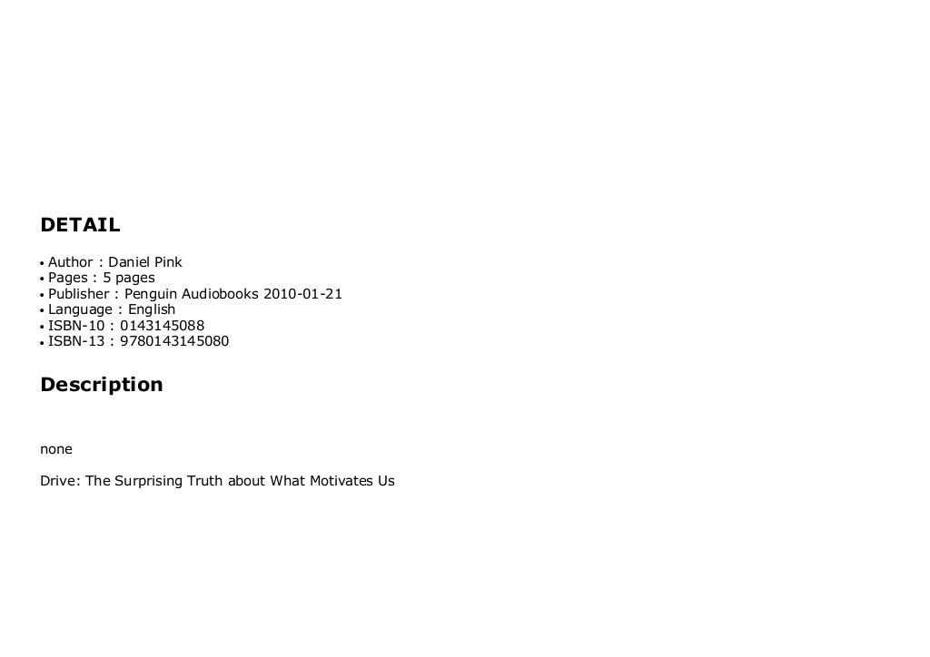 Drive: The Surprising Truth about What Motivates Us